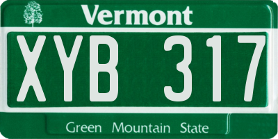 VT license plate XYB317
