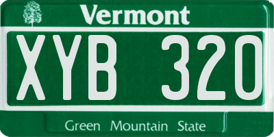 VT license plate XYB320