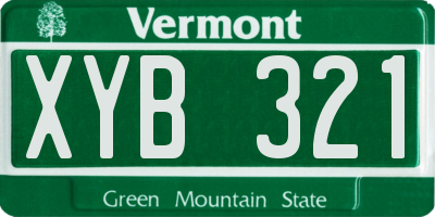VT license plate XYB321