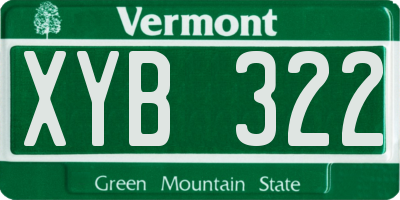 VT license plate XYB322