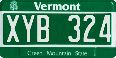 VT license plate XYB324