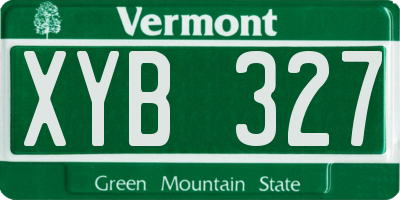 VT license plate XYB327