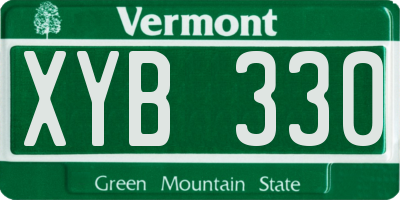 VT license plate XYB330