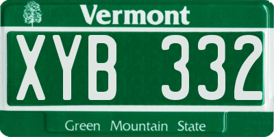VT license plate XYB332