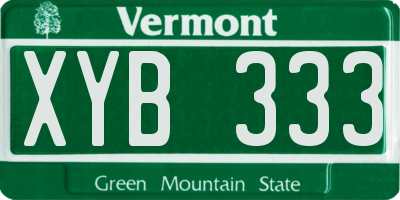 VT license plate XYB333