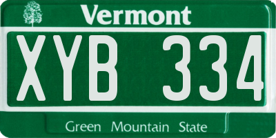 VT license plate XYB334