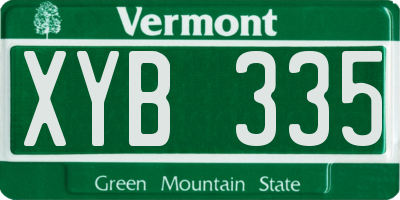 VT license plate XYB335