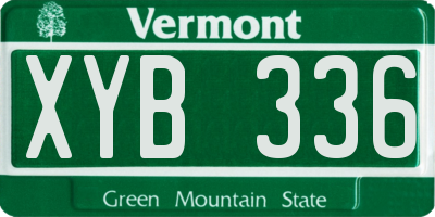 VT license plate XYB336