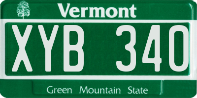 VT license plate XYB340