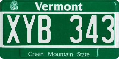 VT license plate XYB343
