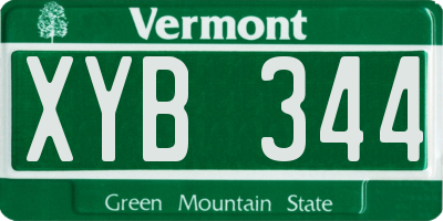 VT license plate XYB344