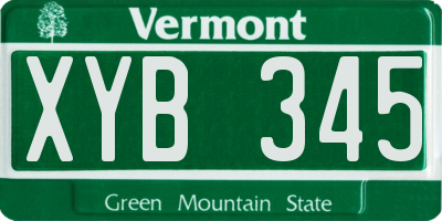 VT license plate XYB345