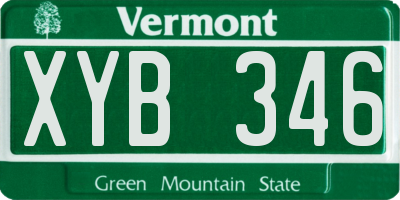 VT license plate XYB346
