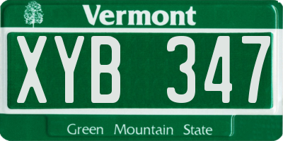 VT license plate XYB347