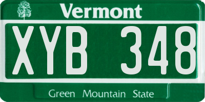 VT license plate XYB348