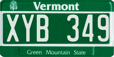 VT license plate XYB349