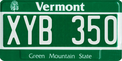 VT license plate XYB350