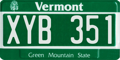 VT license plate XYB351