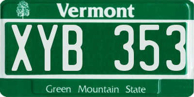 VT license plate XYB353