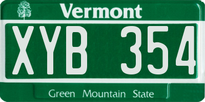 VT license plate XYB354