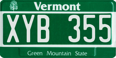 VT license plate XYB355