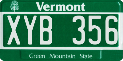 VT license plate XYB356