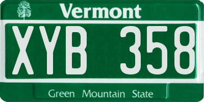 VT license plate XYB358