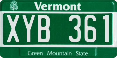 VT license plate XYB361
