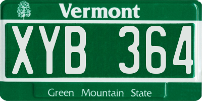 VT license plate XYB364