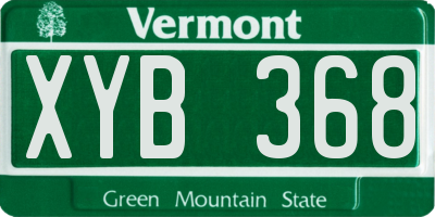 VT license plate XYB368