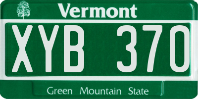 VT license plate XYB370