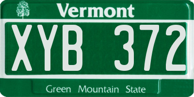 VT license plate XYB372