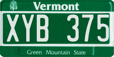 VT license plate XYB375