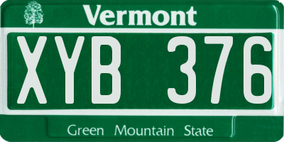 VT license plate XYB376