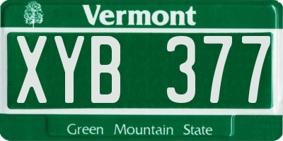 VT license plate XYB377
