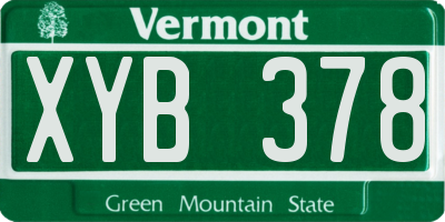 VT license plate XYB378