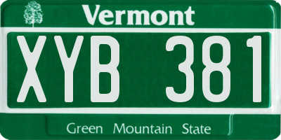 VT license plate XYB381