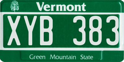 VT license plate XYB383