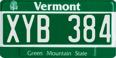 VT license plate XYB384