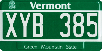 VT license plate XYB385