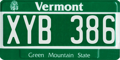 VT license plate XYB386