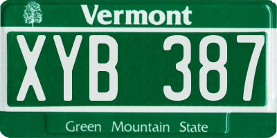 VT license plate XYB387
