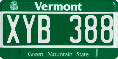 VT license plate XYB388