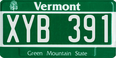 VT license plate XYB391
