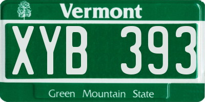 VT license plate XYB393