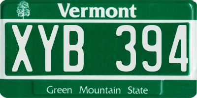 VT license plate XYB394