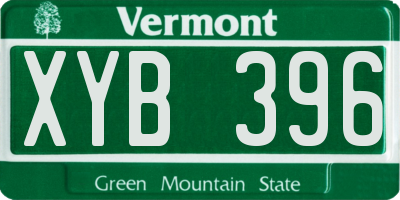 VT license plate XYB396