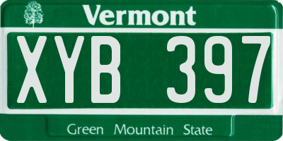 VT license plate XYB397