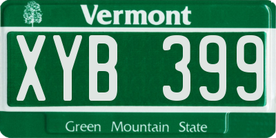 VT license plate XYB399