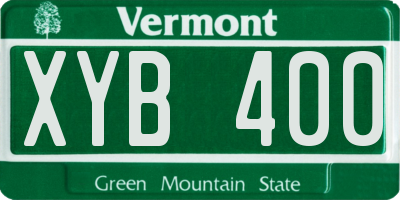 VT license plate XYB400